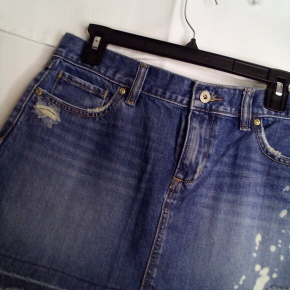 Old Navy Skirt Women 8 Denim Short Distressed Raw Hem Blue - Picture 9 of 15